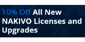 10% Off All New NAKIVO Licenses and Upgrades
